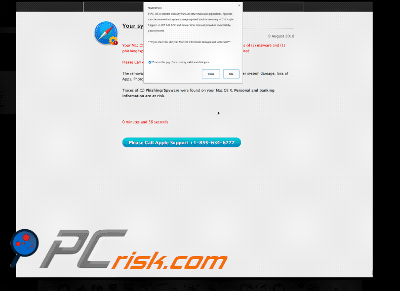 AArnaque ppearence de Phishing/Spyware Were Found On Your Mac (GIF)