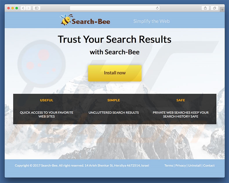 Site web utilisé pour publiciser search.search-bee.com