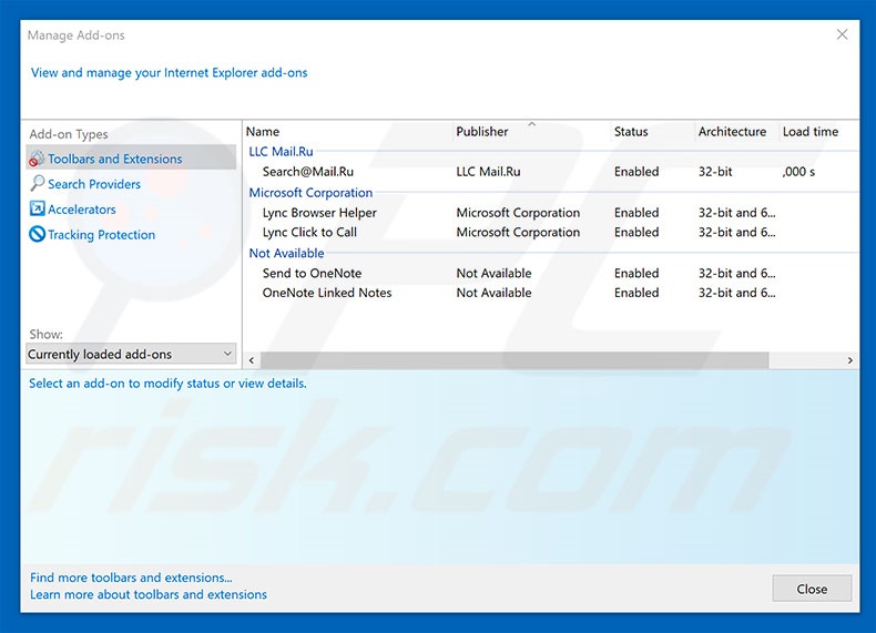 Removing rogue extensions from Internet Explorer step 2