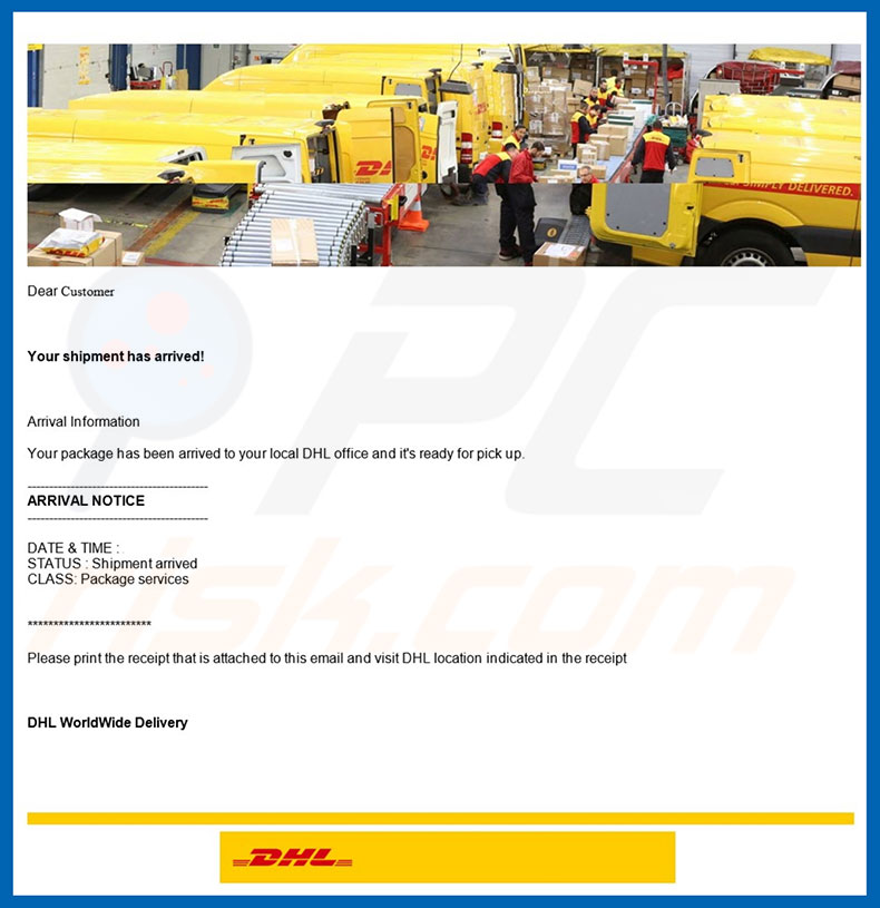 Logiciel malveillant DHL Express Email Virus