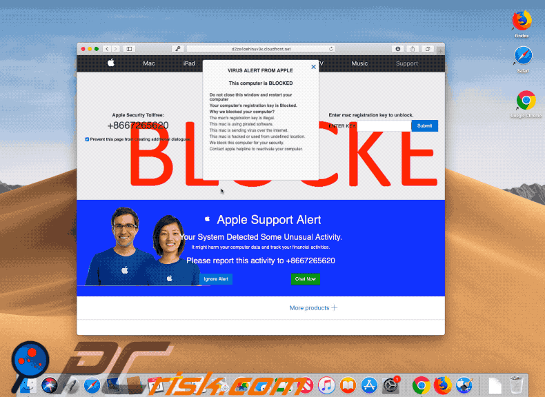 Arnaque Apple Support Alert