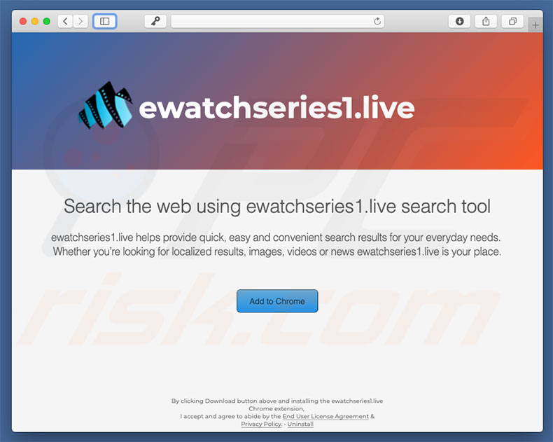 Site web douteux utilisé pour publiciser search.ewatchseries.live