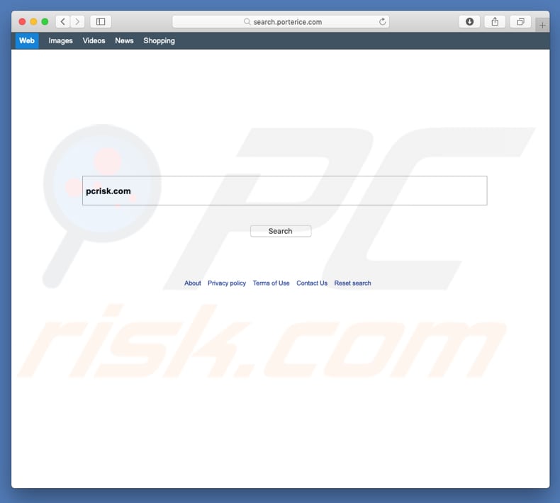 Pirate de navigatuer search.porterice.com sur un ordinateur Mac