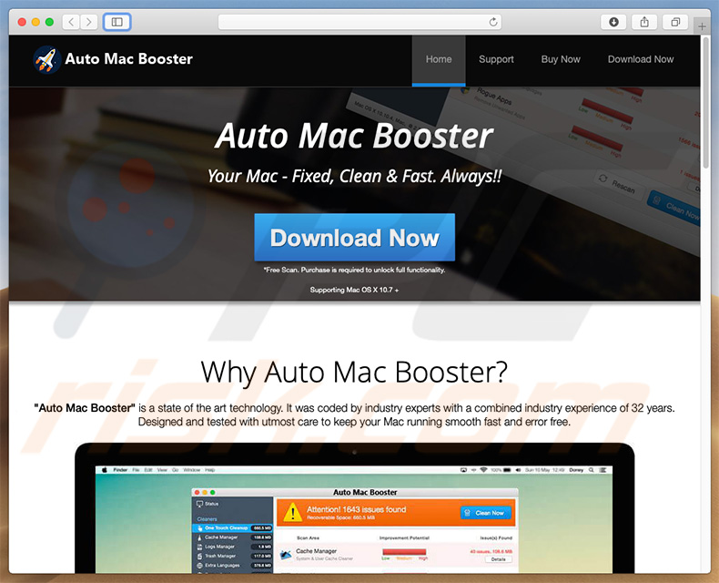 Sie web de téléchargement Auto Mac Booster 