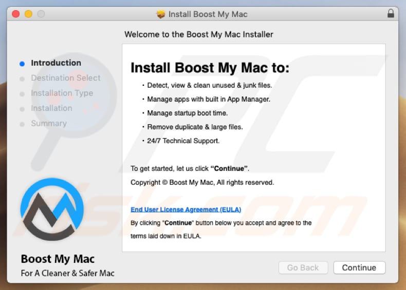 Installateur de Boost My Mac 