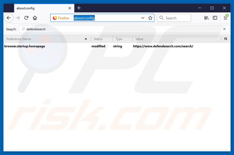 Suppression du moteur de recherche par défaut de defendsearch.com dans Mozilla Firefox 