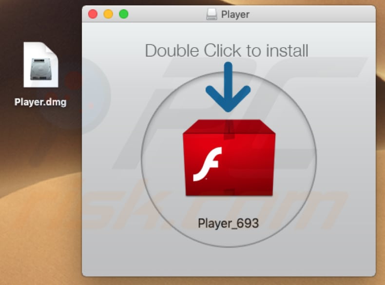 fake Flash Player installer