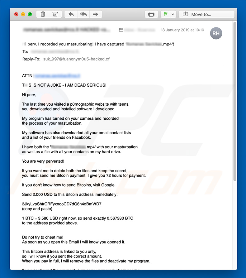 Hello Perv email campagne de spam (sample 2)