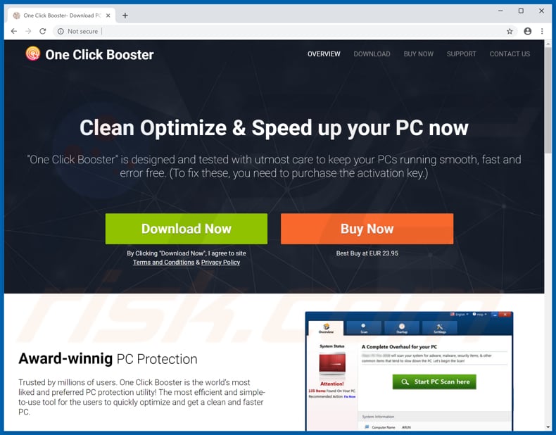 Application indésirable One Click Booster