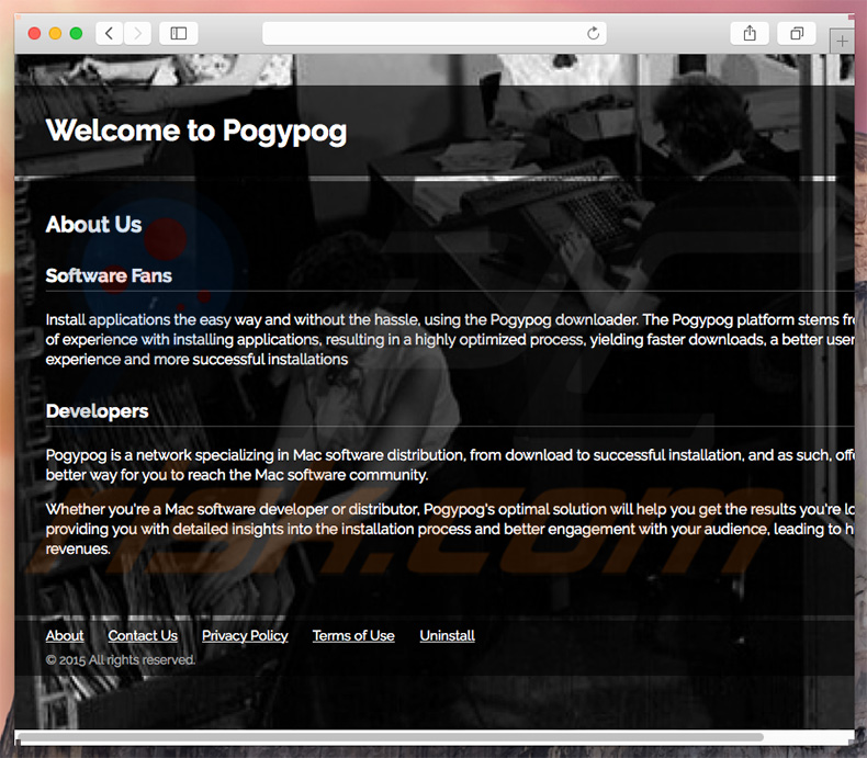 Site web douteux utilisé pour publiciser search.pogypog.com