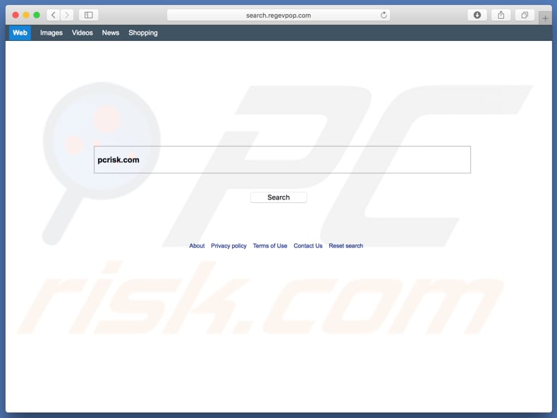 Pirate de navigateur search.regevpop.com sur un ordinateur Mac 