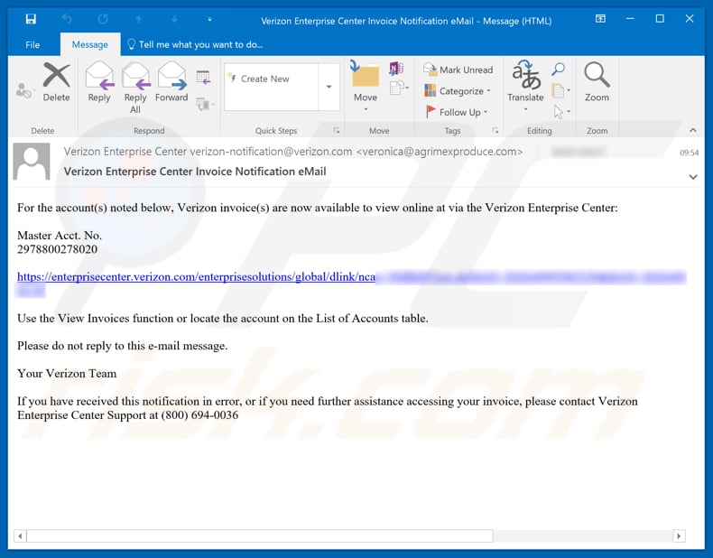 Verizon Email Virus