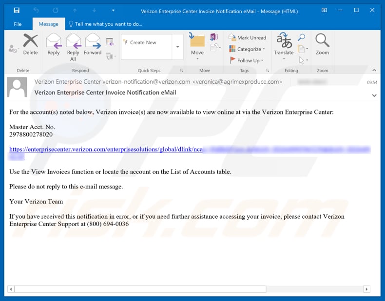 Verizon Email Virus
