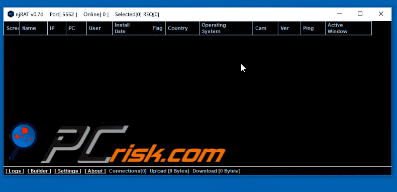 appearance of njrat trojan-type program