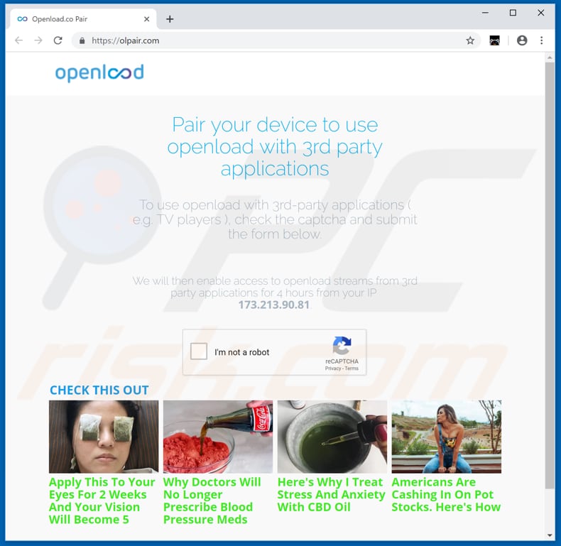olpair[.]com pop-up redirects