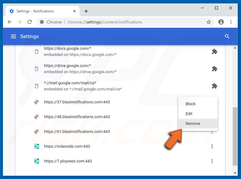 Disable pop-up' notifications dans le navigateur Web Google Chrome