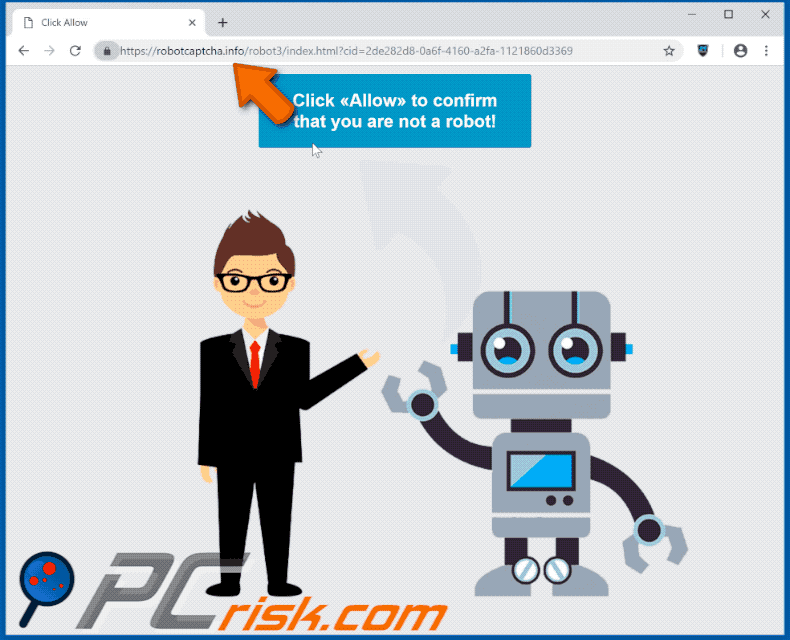 robotcaptcha.info website appearance (GIF)