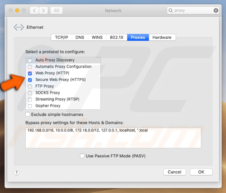 undo proxy settings changed by Spi step 3