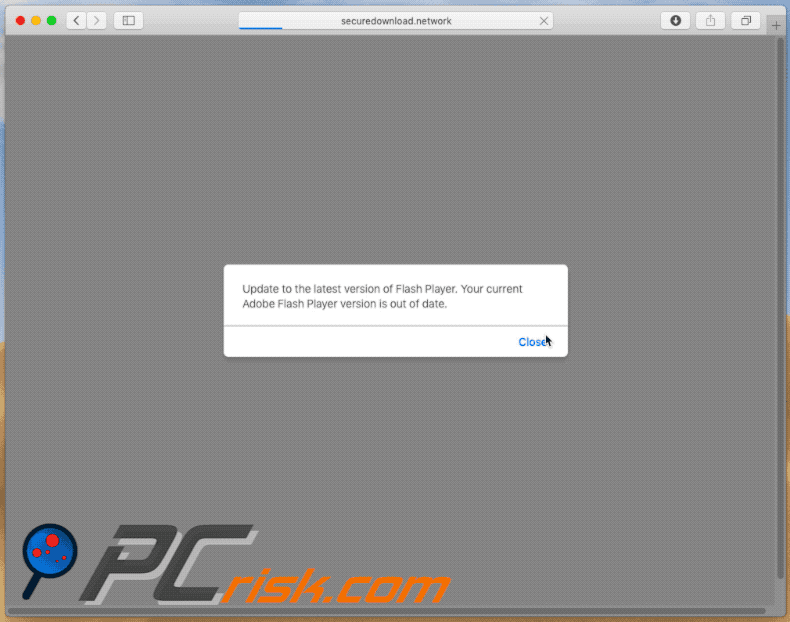 Update to the latest version of Flash Player scam