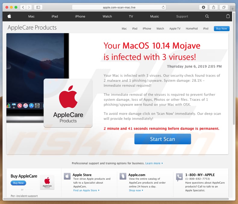 Apple.com-scan-mac[.]live another version