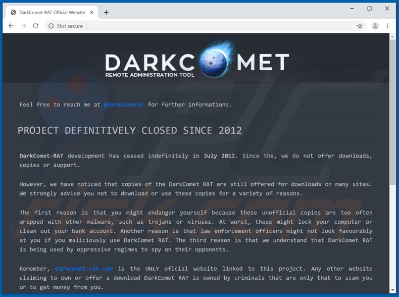 site de téléchargement officiel de darkcomet