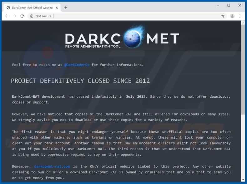 site de téléchargement officiel de darkcomet