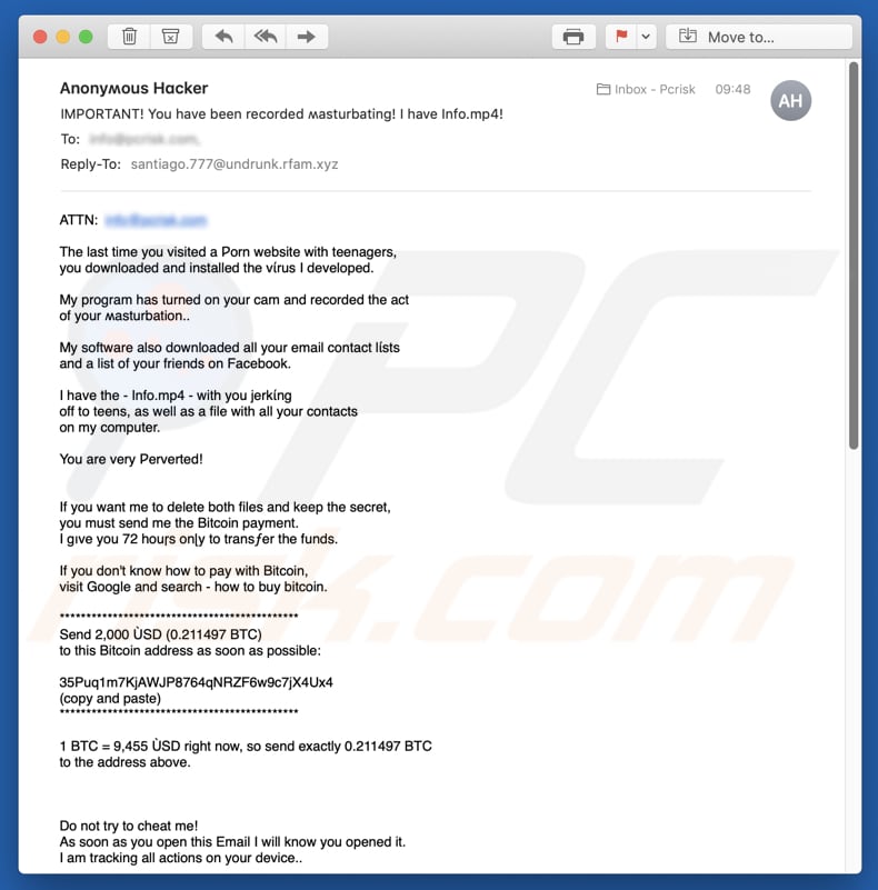 La dernière fois que vous avez visité une campagne de spam sur un site Web porno