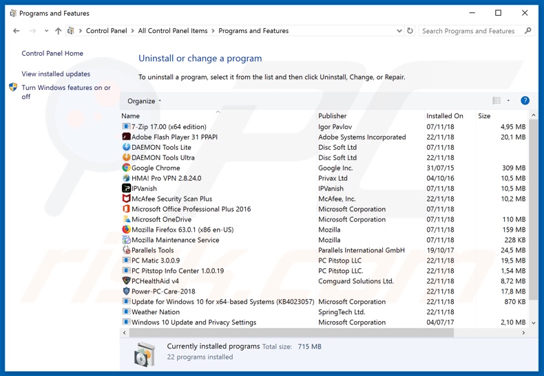 encryptedsearch.org browser hijacker uninstall via Control Panel