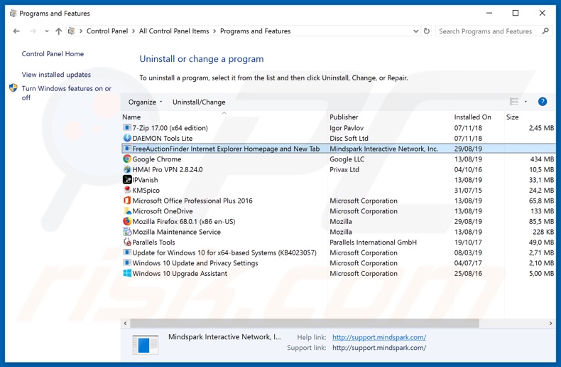 hp.myway.com browser hijacker uninstall via Control Panel