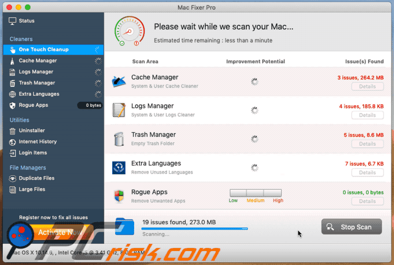 Appearance of Mac Fixer Pro app