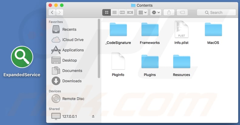 ExpandedService installation folder
