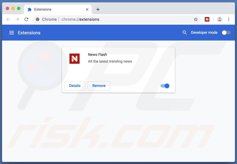 News Flash extension on Chrome 