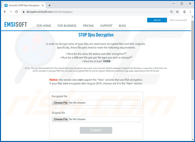 Djvu ransomware service de décryptage d'Emsisoft
