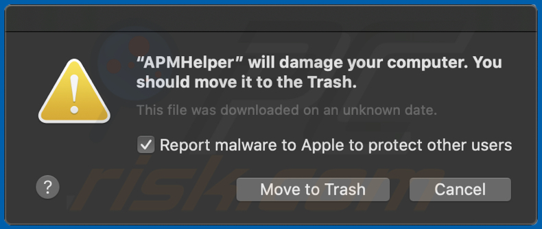 * will damage your computer. You should move it to the Trash. scam