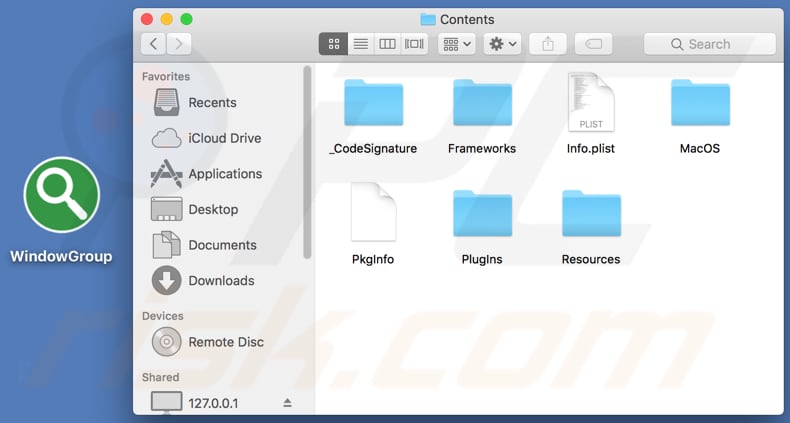 windowgroup adware installation folder contents