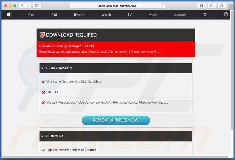 apple.com-mac-optimizer[.]live fake scan