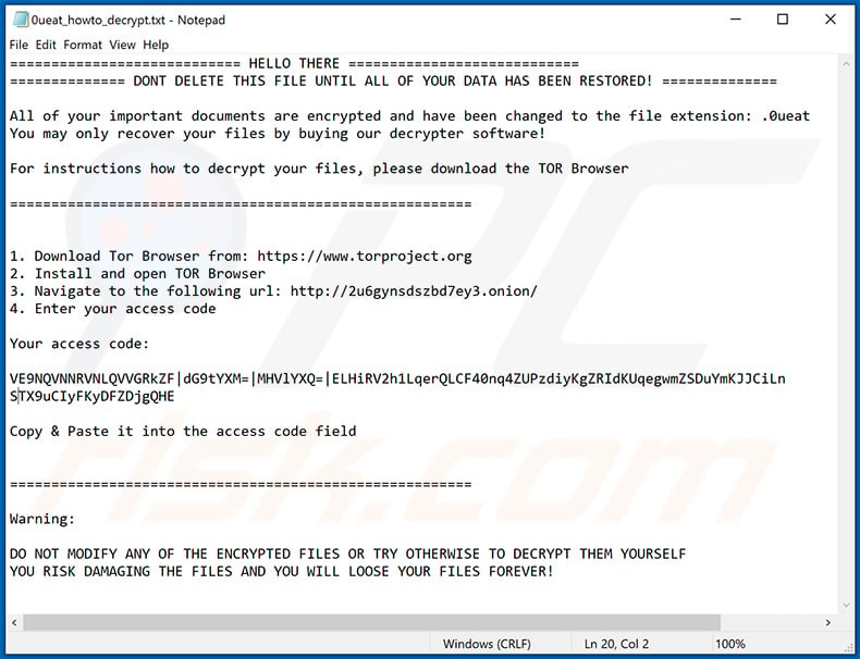 IS (Ordinypt) ransomware updated ransom note