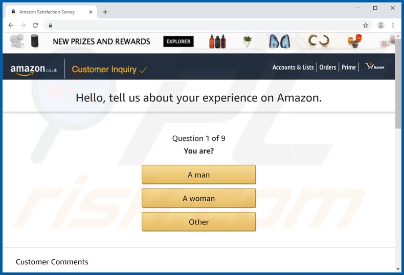 Félicitations cher client Amazon arnaque deuxième page