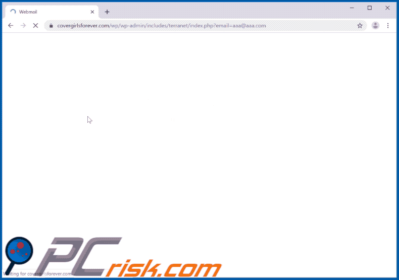 Identifiants de courrier électronique Apparence du site de phishing GIF 