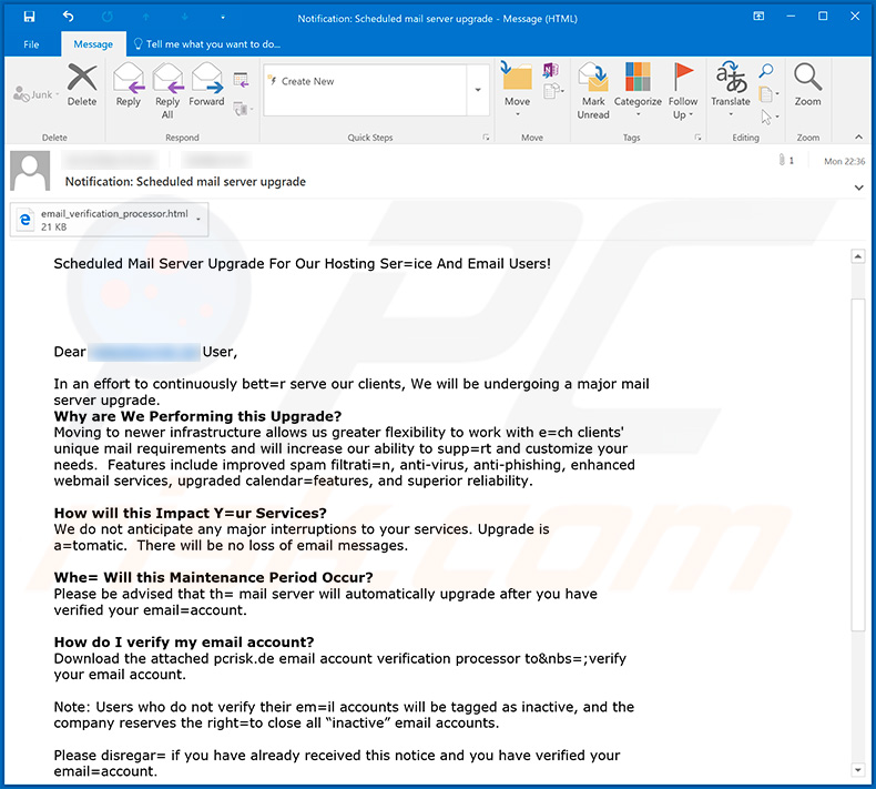 Campagne de spam d'hameçonnage par e-mail contenant des pièces jointes HTML 