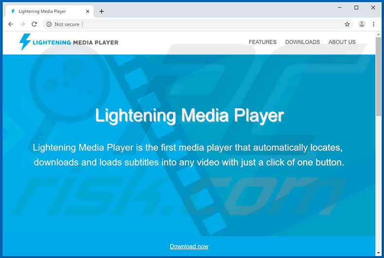 Site Web du logiciel publicitaire Lightening Media Player