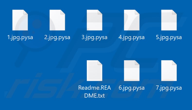 Files encrypted by Pysa ransomware (.pysa extension)