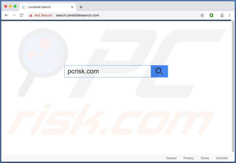 search.landslidesearch.com browser hijacker on a Mac computer