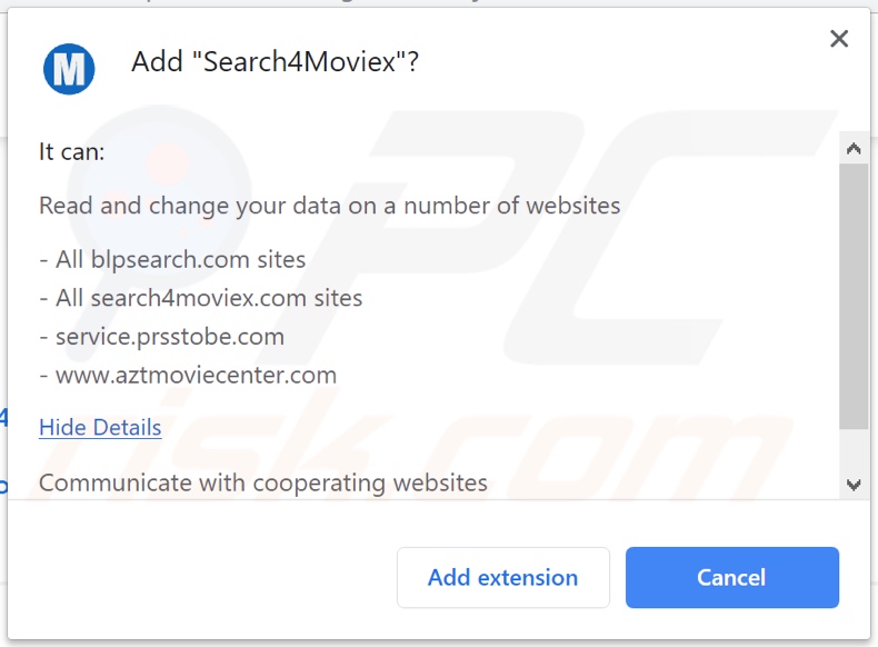 search4moviex asking for permissions