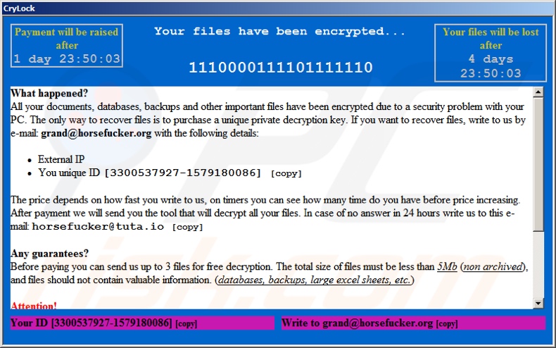 CryLock decrypt instructions (pop-up)