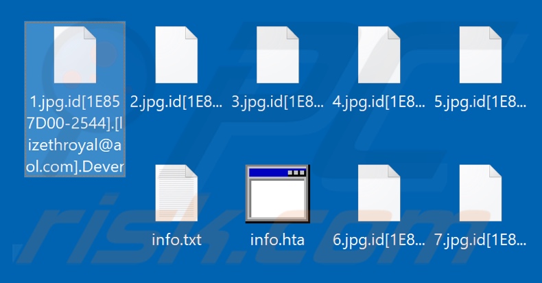 Files encrypted by Dever ransomware (.Dever extension)