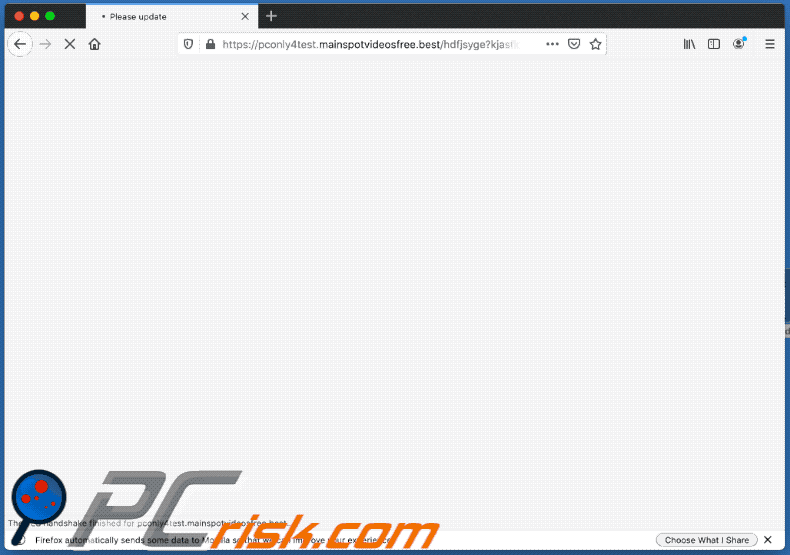 example of a scam website used to promote fake flash player installers