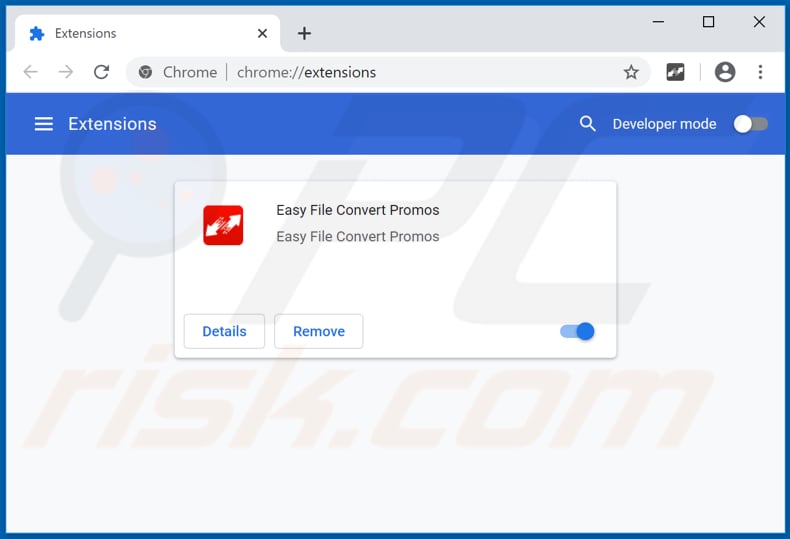 Removing Easy File Convert Promos ads from Google Chrome step 2