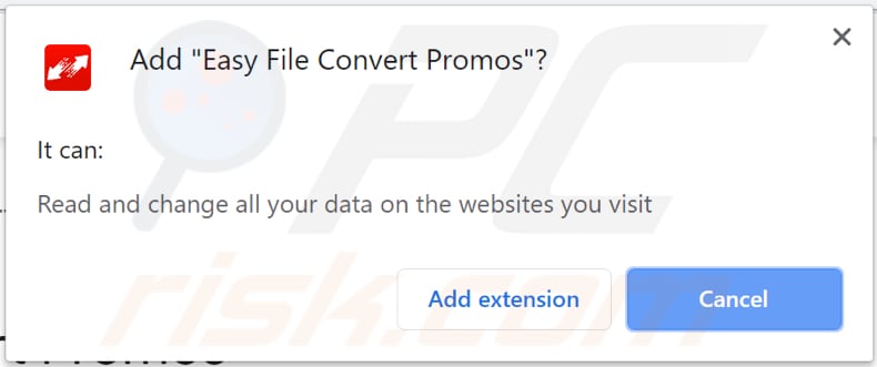 easy file convert promos asks for a permission to be installed