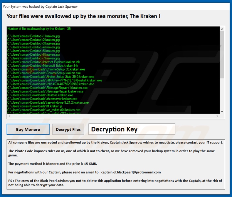 Kraken decrypt instructions (pop-up)